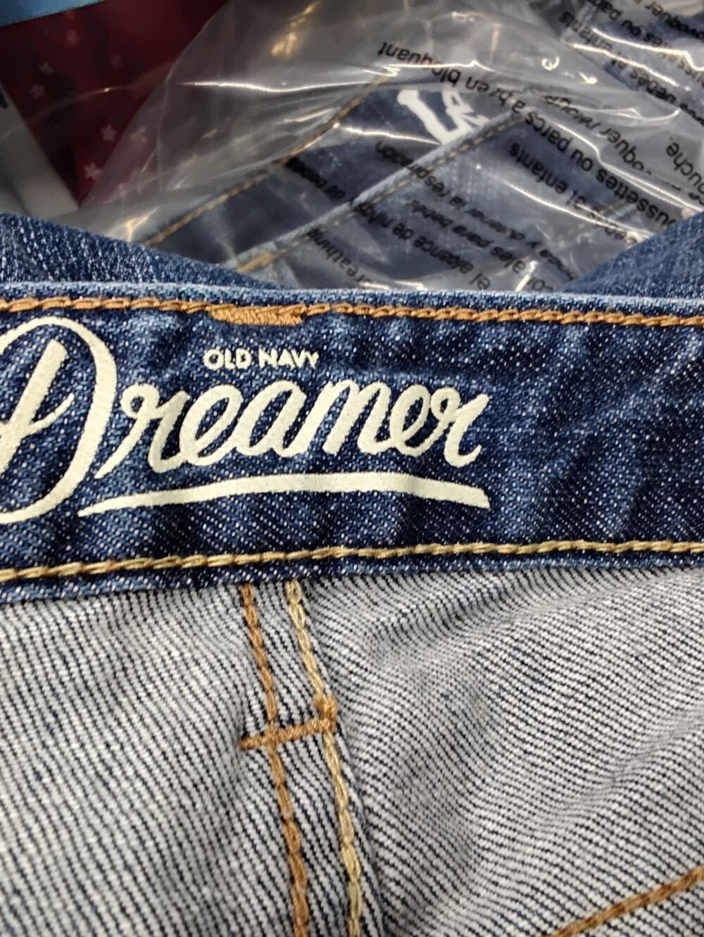 4018 Size 18 Upcycled Dreamers Old Navy Denim Flare Bells w White Floral Panels - Picture 6 of 6